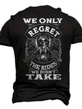 “We Only Regret The Rides We Didn’t Take” Biker Shirt  Skull Motorcycle Graphic Tee