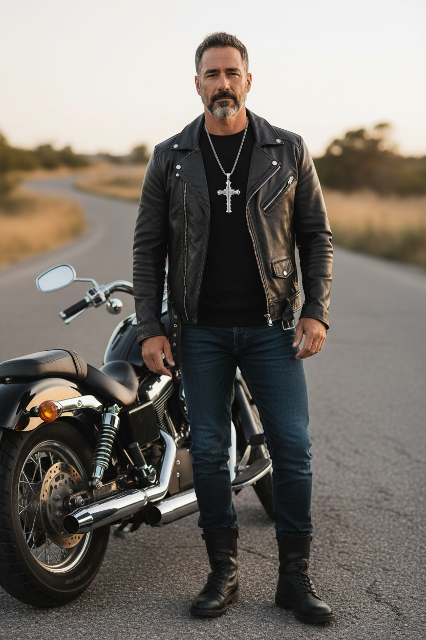 Midnight Valor Cross Necklace