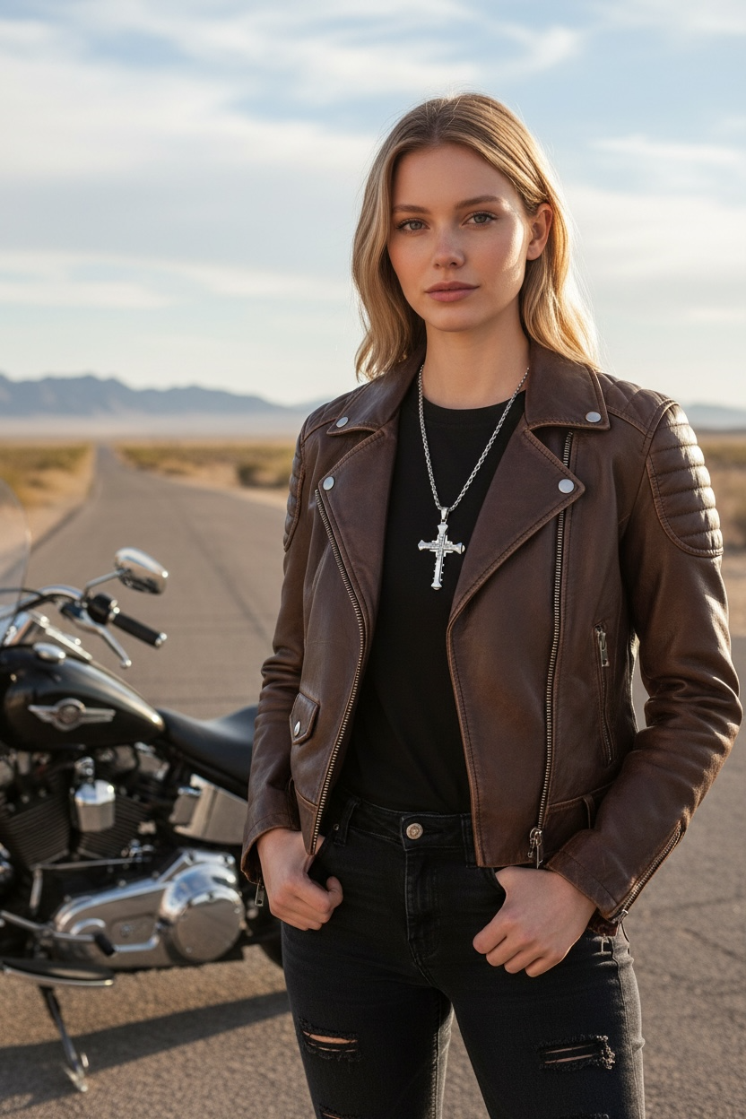 Midnight Valor Cross Necklace