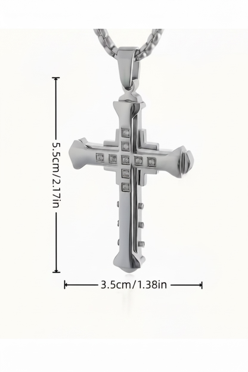 Midnight Valor Cross Necklace